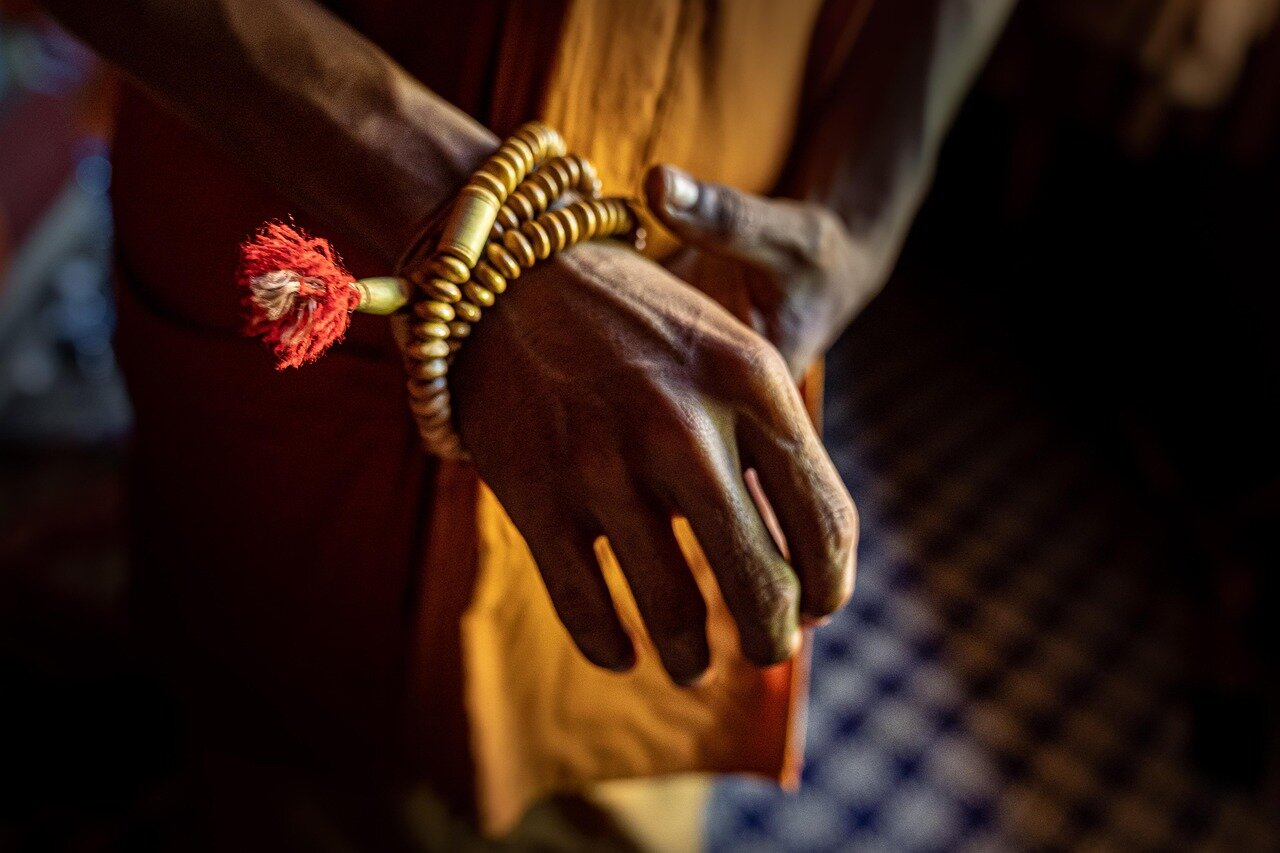 Buddhist Hands Monk in Siem Reap, Cambodia